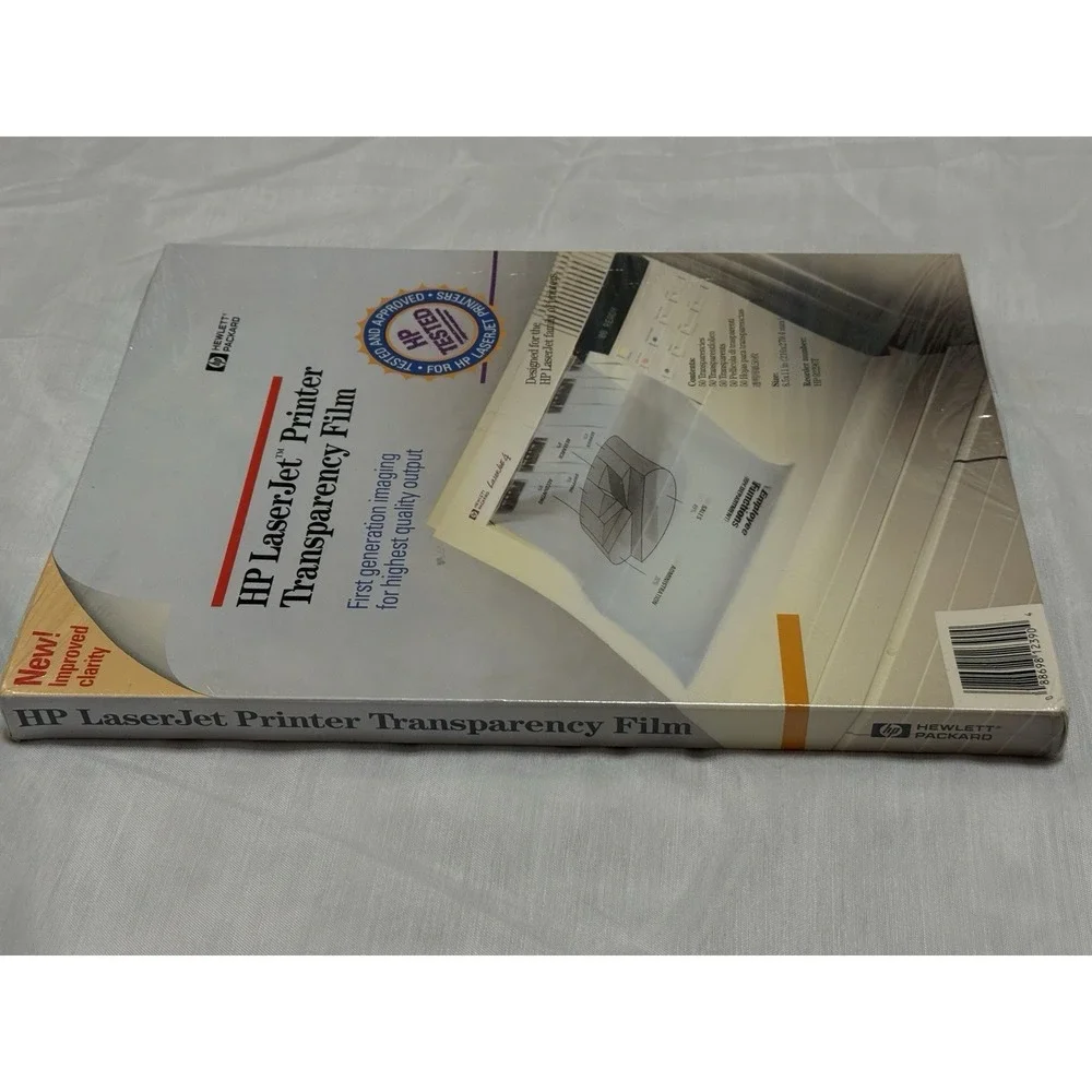 New HP LaserJet Printer Transparency Film HP Tested 50ct 8.5 x 11 In 92296T